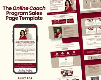 Sjabloon voor verkooppagina's van Systeme.io | Verkooppagina Love Coaching | Sjablonen voor counseling en relatietherapie voor stellen voor datingcoach