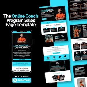 Coach Sales Page Template: Systeme.io Website, Landing Page (Digital Download)