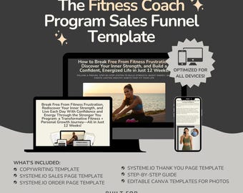 Fitness Coach Sales Funnel Template: Systeme.io Website (Digital Download)