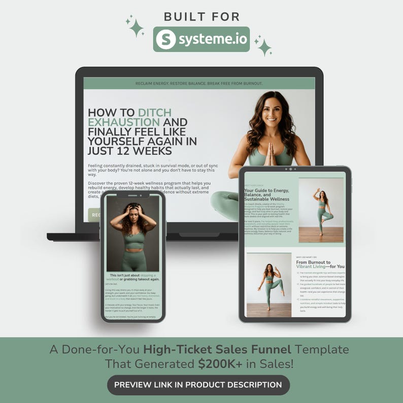 Systeme.io Sales Funnel Template – Online Coach Program (Digital Download) image 3