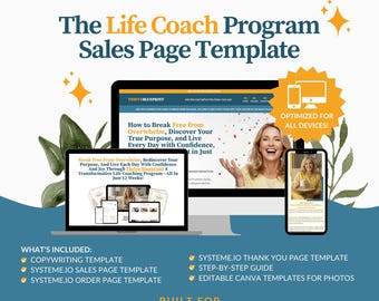 Life Coach Sales Page Template: Systeme.io Funnel (Digital Download)