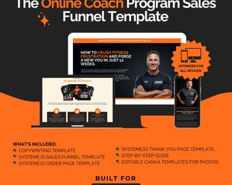 Fitness Coach Funnel Template | Systeme.io, High Conversion (Digital Download)