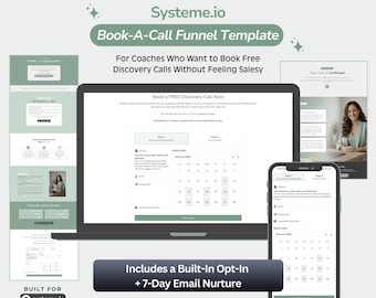 Systeme.io Book-a-Call Funnel Template for Coaches - Discovery Call Funnel + Follow Up Emails