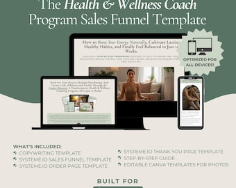 Wellness Coach Sales Funnel: Systeme.io Template & Copywriting Kit (Digital Download)