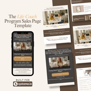 Coaching Sales Page Template: Systeme.io Course Landing Page (Digital Download)