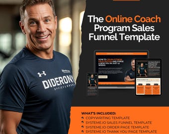 Fitness Coach Systeme.io Funnel Template | Sales & Order Pages (Digital Download)