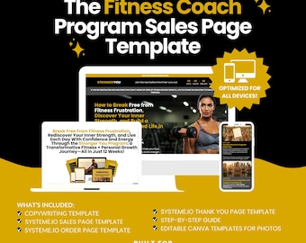 Fitness Sales Funnel Systemeio Template: Coaching Website & Marketing Funnels (Digital Download)