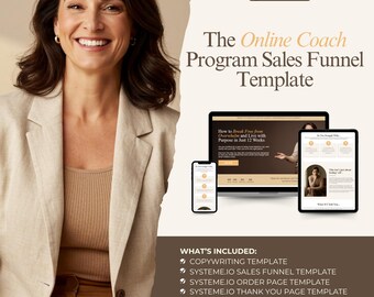 Life Coach Sales Funnel Template: Systeme.io Website & Sales Page (Digital Download)