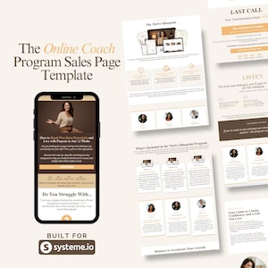 Coaching Sales Page Template for Systeme.io: Online Course Website (Digital Download)