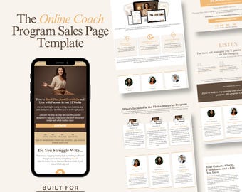 Coaching Sales Page Template for Systeme.io: Online Course Website (Digital Download)
