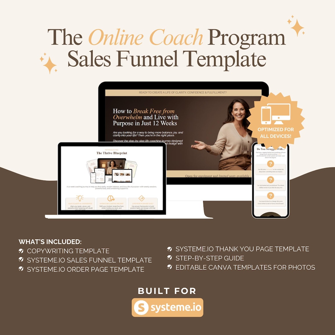 Course Funnels Course Sales Funnel Template | Systemeio Funnel Website | Online Course ...