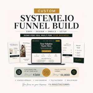 Custom Systeme.io Sales Funnel Build, Done-for-You Design, Full Funnel Setup Service