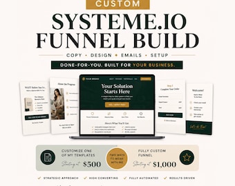 Custom Systeme.io Sales Funnel Build, Done-for-You Design, Full Funnel Setup Service