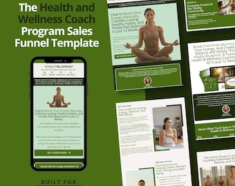 Health & Wellness Coach Sales Funnel: Systeme.io Template (Digital Download)