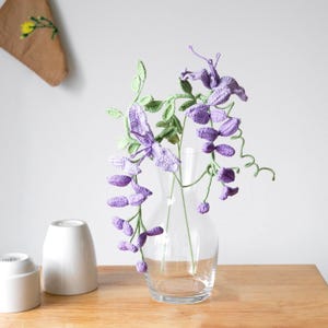 Wisteria realistic Crochet Flower: Customized Build-your-own bouquet and Table Centrepiece image 11