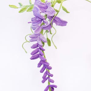 Wisteria realistic Crochet Flower: Customized Build-your-own bouquet and Table Centrepiece image 9