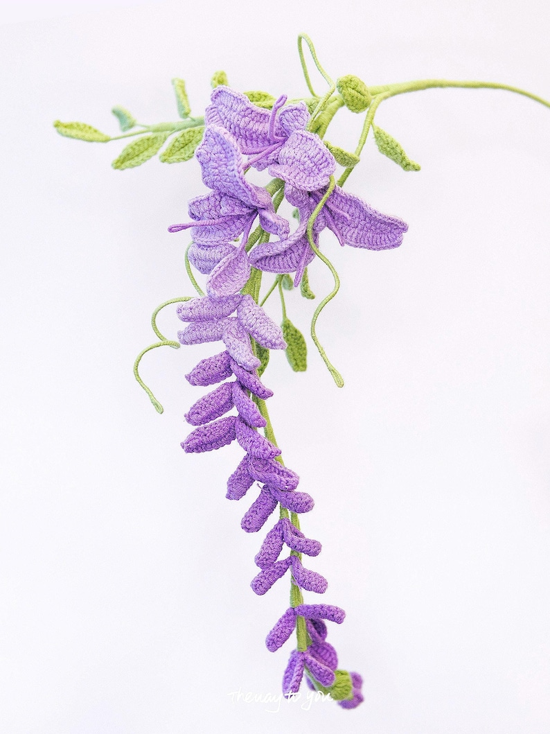 Wisteria realistic Crochet Flower: Customized Build-your-own bouquet and Table Centrepiece image 9