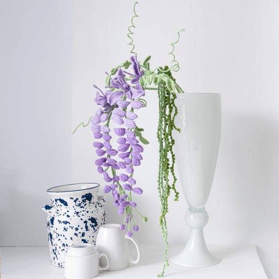Wisteria realistic Crochet Flower: Customized Build-your-own bouquet and Table Centrepiece