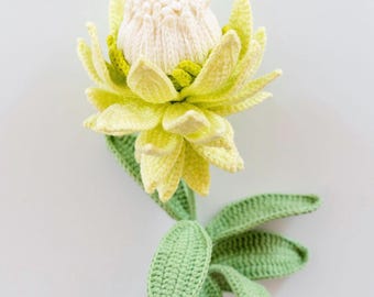 Handmade Crochet King Protea for Build-Your-Own Bouquet, Home Décor Botanical Gift