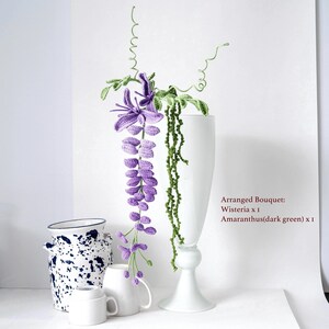 Wisteria realistic Crochet Flower: Customized Build-your-own bouquet and Table Centrepiece image 6