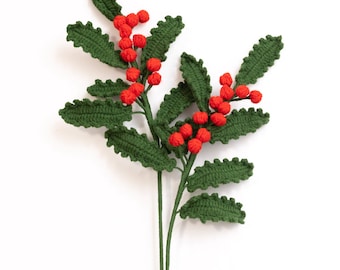Realistic Crochet Holly Leaf: Handmade Christmas Decor and Build Your Own Gift Bouquet