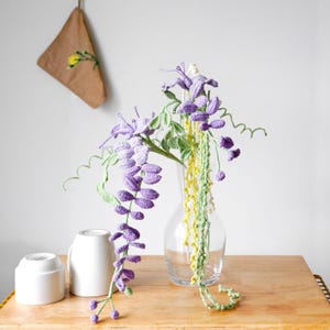 Wisteria realistic Crochet Flower: Customized Build-your-own bouquet and Table Centrepiece image 10