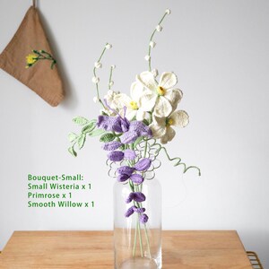 Wisteria realistic Crochet Flower: Customized Build-your-own bouquet and Table Centrepiece image 7