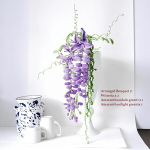 Wisteria realistic Crochet Flower: Customized Build-your-own bouquet and Table Centrepiece image 5