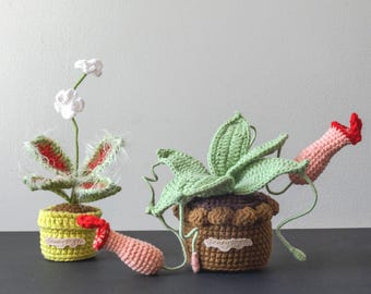 Spooky Crochet Plant Pots: Handmade Venus Fly Trap, Pitcher