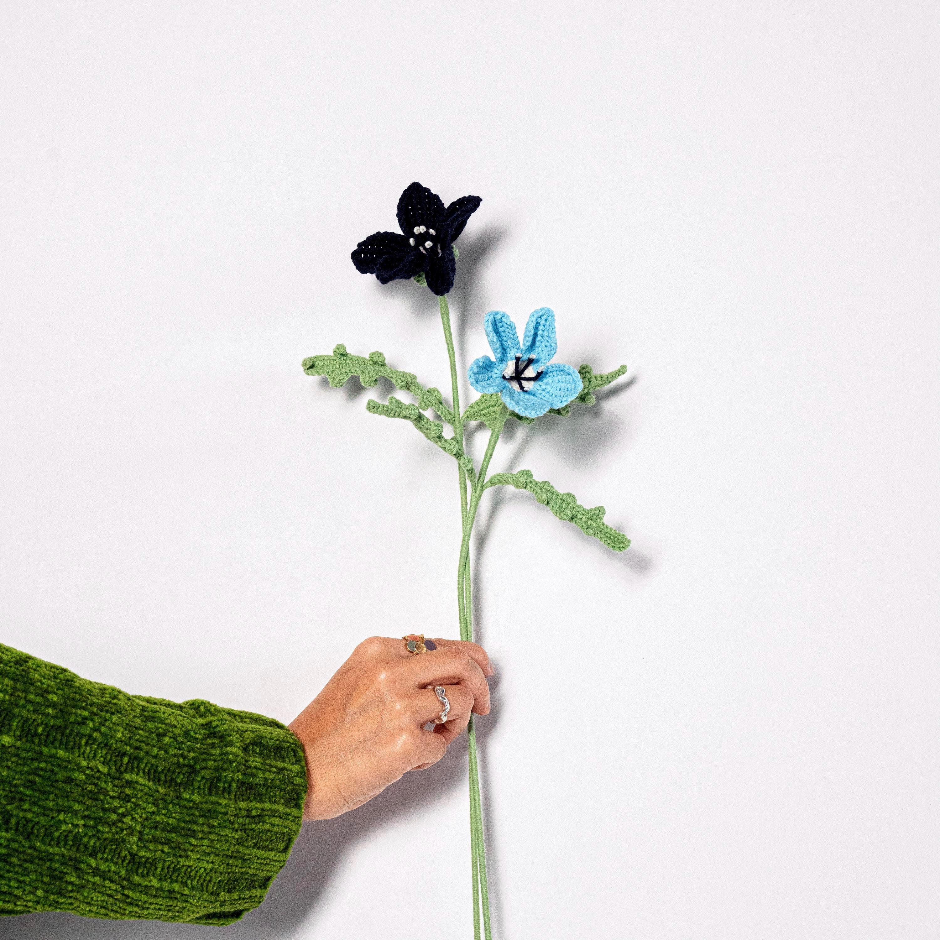 Crochet Nemophila Flower: Baby Blue Eyes, Build Your Bouquet - Etsy