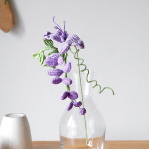 Wisteria realistic Crochet Flower: Customized Build-your-own bouquet and Table Centrepiece image 4