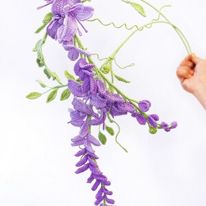 Wisteria realistic Crochet Flower: Customized Build-your-own bouquet and Table Centrepiece image 8