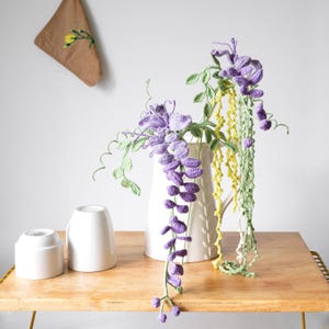 Wisteria realistic Crochet Flower: Customized Build-your-own bouquet and Table Centrepiece image 2