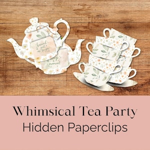 Nyckfull Tea Party-skräpjournal, Gem-ephemera, Tekanna och Koppar Direktnedladdning