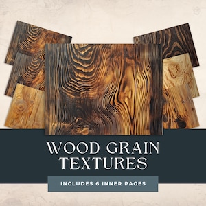 Wood grain texture Digital Paper Pack | 6 High-Res 12x12 Backgrounds | Scrapbook, Printable Craft, DIY Decor, Instant Download