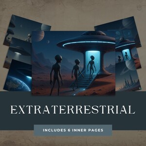 Extraterrestrial Digital Paper Pack – Alien & UFO Space Backgrounds | 12x12” Sci-Fi Galaxy Paper | 300 DPI JPG Bundle