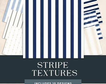 Navy Gold Stripes, Junk Journal Paper, Digital Scrapbook Pages
