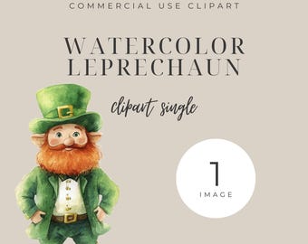 Leprechaun clipart, St Patricks day png, watercolor,  St Pattys day, commercial use