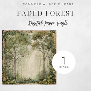 Faded Forest Digitales Papier, 12x12 JPG, 300 DPI Hintergrund für Scrapbooking & Kunsthandwerk