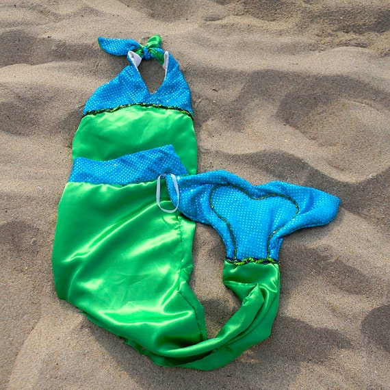 Mermaid Costume in Green with Blue Il_570xn