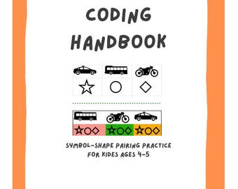 Animal Coding Handbook - Symbol/Shape Pairing Practice for Kids Ages 4 to 5