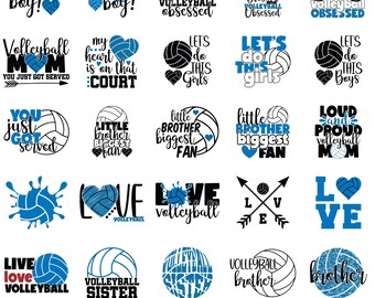 Volleyball SVG Bundle, Volleyball Silhouette, Volleyball Outline, Volleyball Player SVG, Volleyball Cut Files, Volleyball Mom Svg, Sport Svg