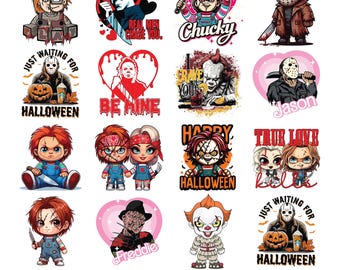 Horror Characters Png Bundle, Horror Friends Png, Halloween Horror Characters, Halloween Movies Png, Halloween Horror Movies Digital
