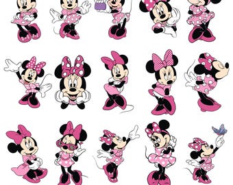 Pink Mouse Svg Png Bundle, Bow Dots Pink, Mouse Polkadots Svg, Birthday Svg, Mouse Birthday Svg, Retro Mouse Svg, Classic Mouse, Dot Bow Svg