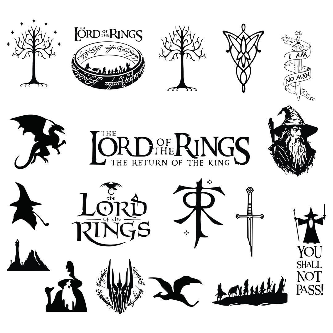 LOTR Bundle Pack, One Ring Svg, the Lord of the Rings Svg Bundle, LOTR SVG L Gifts for Lotr