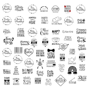 Ensemble de 75 bébés SVG, SVG de shower de bébé, nouveau-né SVG, lot de citations de bébé, bébé mignon disant svg, svg drôle de bébé, Svg bébé garçon fille, Png