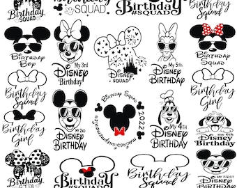 Disney Squad & Birthday SVG Bundle 2026 | Family Disney Trip Shirts | Birthday Girl Boy | PNG SVG Cricut cut Files