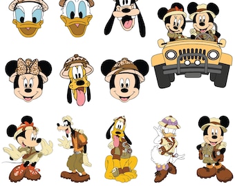 Mickey Safari PNG, Mickey Safari SVG, Mickey Safari Clipart, Mickey Digital Papers, Mickey Birthday, Animal Kingdom PNG, Animal Kingdom svg