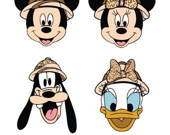 Mickey Safari PNG, Mickey Safari SVG, Mickey Safari Clipart, Mickey Digital Papers, Mickey Birthday, Animal Kingdom PNG, Animal Kingdom svg
