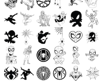Spider Svg Bundle, Spider Clipart, Spider Cut Files For Circut, Spider Silhouette, Spider Png, Spider Svg, Spider Head